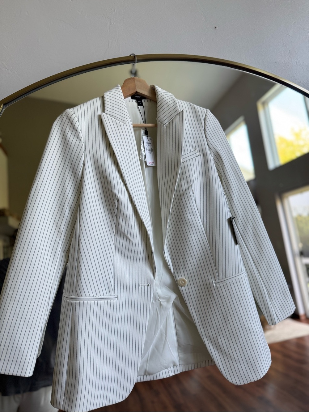 Express Tailored White Pinstripe Blazer - Women's Jacket